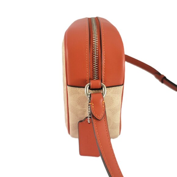 Coach CZ186 Signature Jamie Camera Bag Crossbody Handbag Sand Deep Orange - Picture 3 of 7
